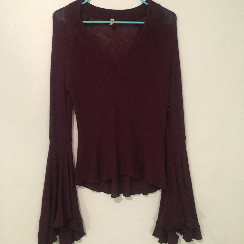 free people burgundy shirt